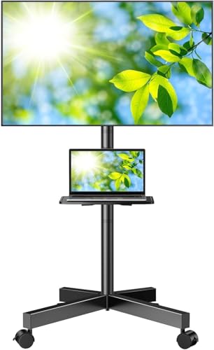 PERLESMITH Rolling TV Stand, Mobile TV Stand Essentials