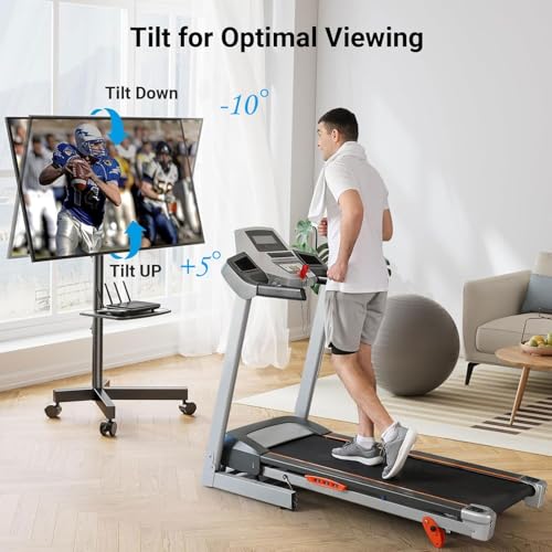 PERLESMITH Rolling TV Stand, Mobile TV Stand Essentials