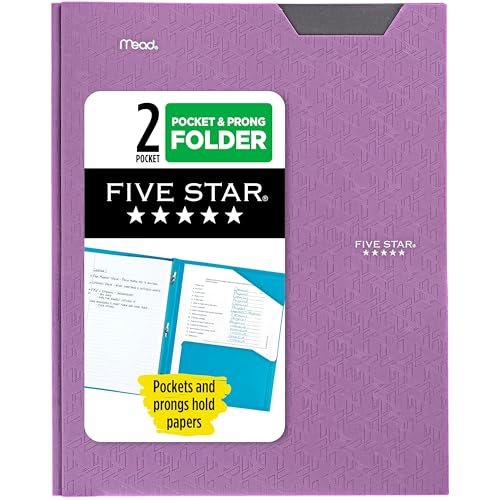 Five Star 2-Pocket Folder, Plastic Folder with Stay-Put Tabs and Set